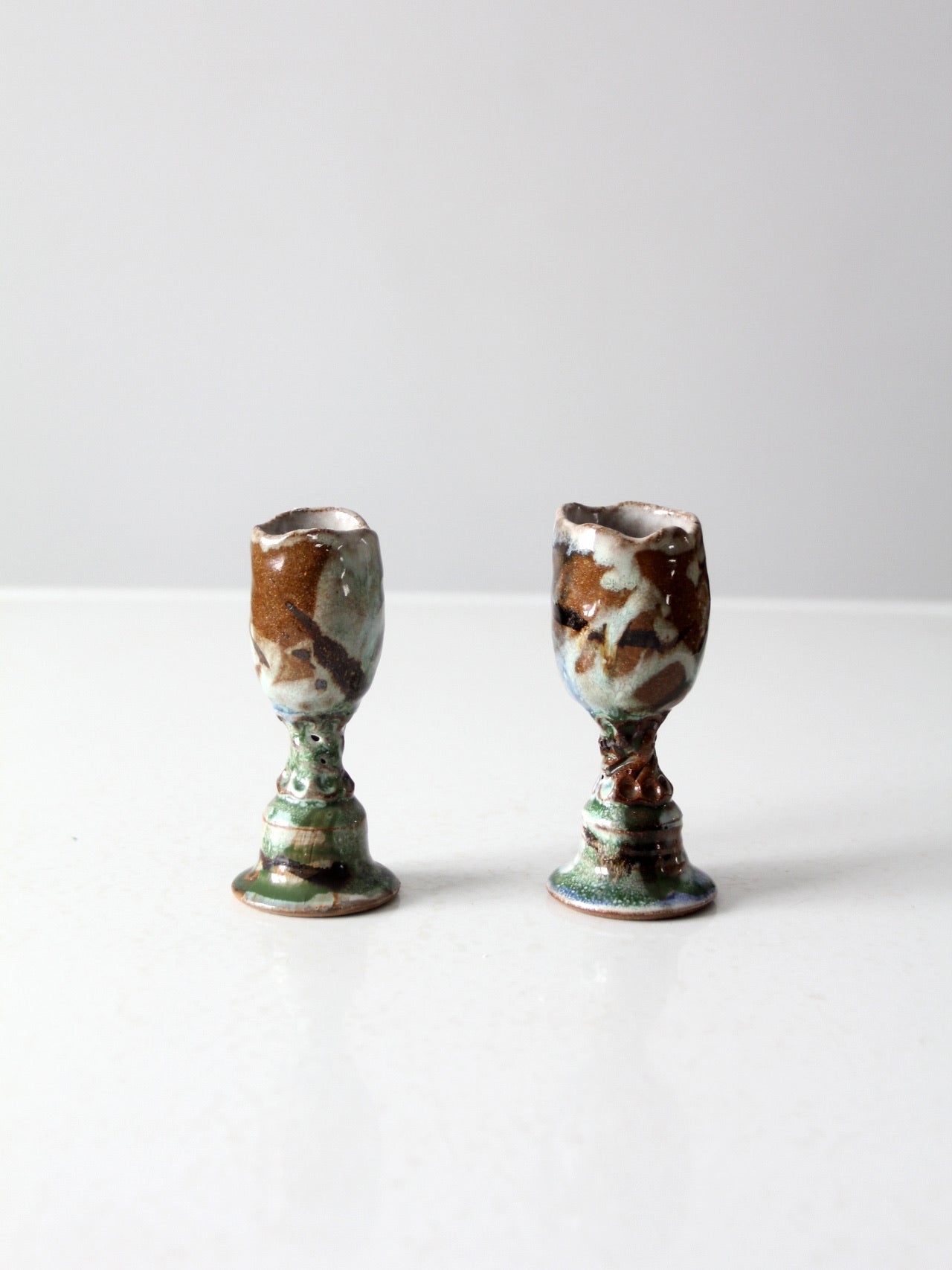 Vintage on sale Signed Studio Pottery Candle Holders