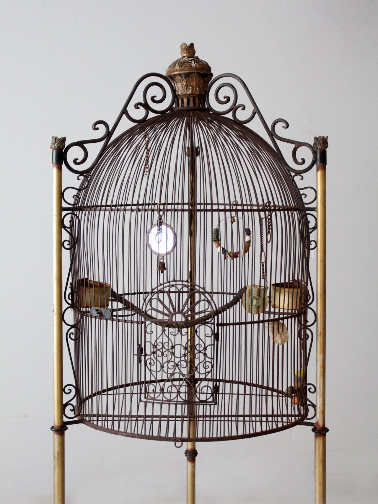 French victorian walnut birdcage