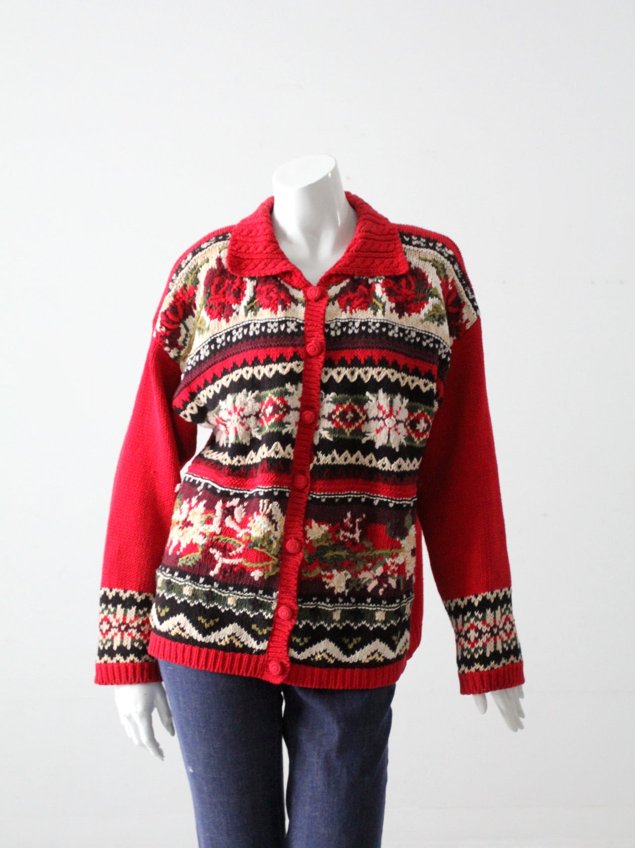 vintage 90s Christmas cardigan sweater