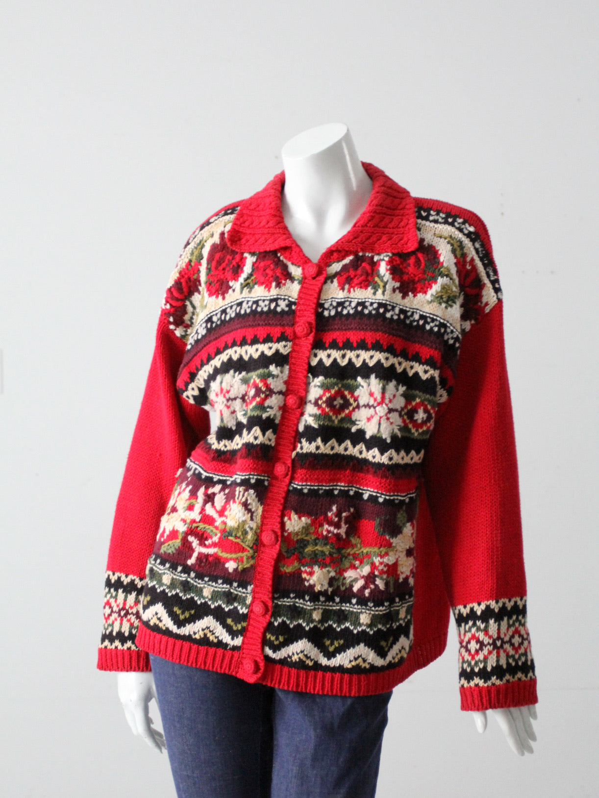 vintage 90s Christmas cardigan sweater