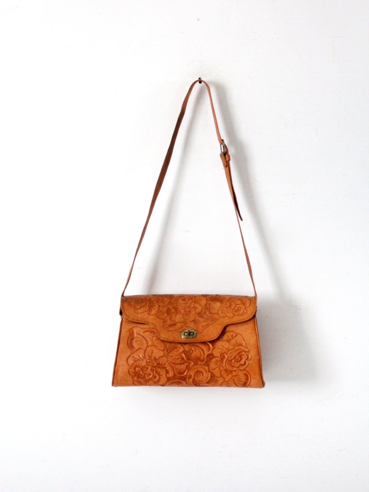 Buy Vintage Hand Tooled Leather Handbag Shoulder Bag Purse Adjustable Strap  Storage Intricate Floral Gomez Boho Online in India - Etsy