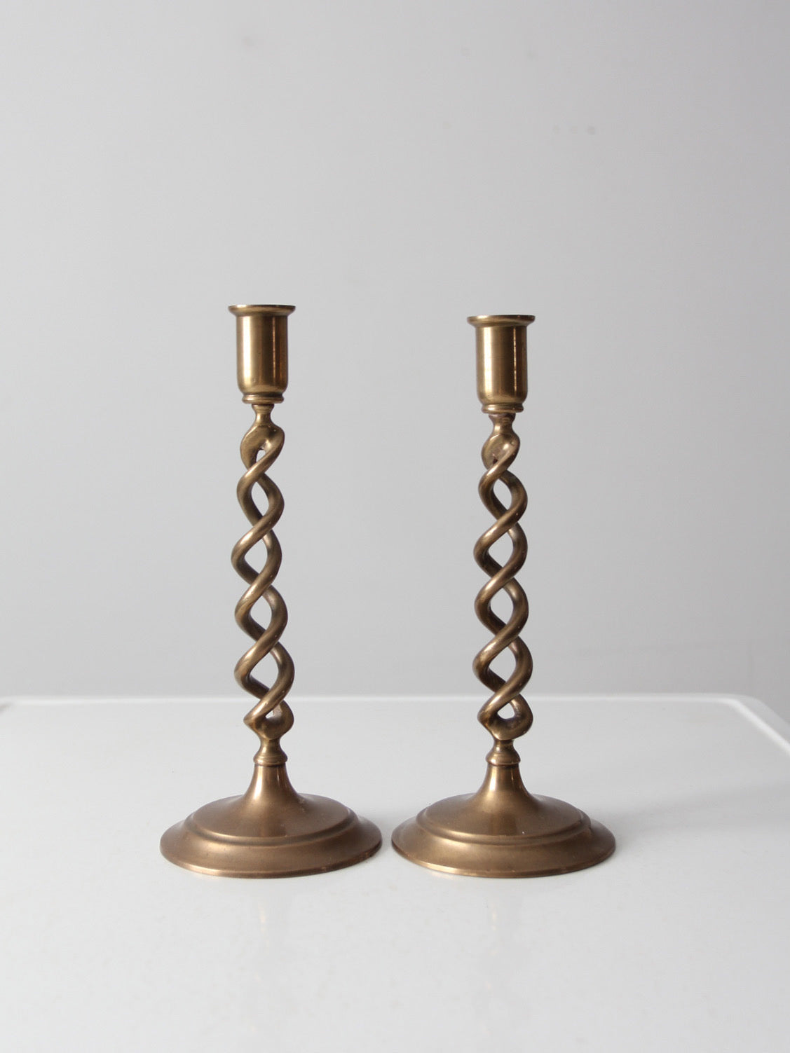 Vintage Pair of Vintage Brass Candle Holders, 9.75 tall - Excellent! –  Lillian Grey