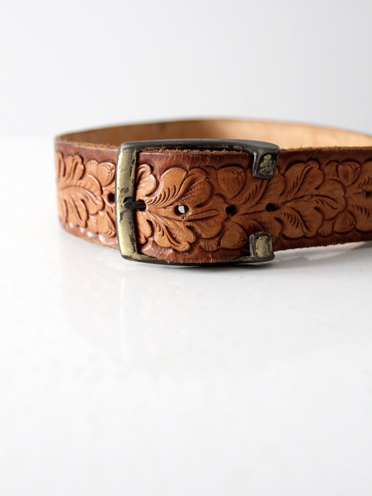 Vintage tooled 2025 leather belt