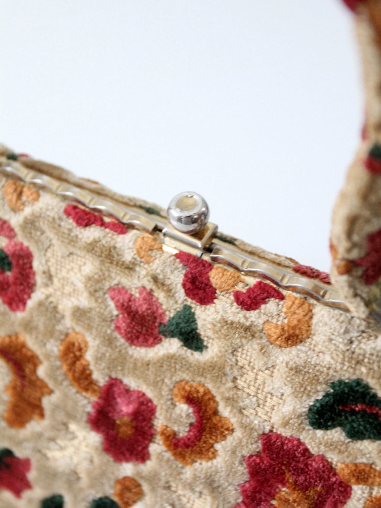 vintage 60's floral carpet bag