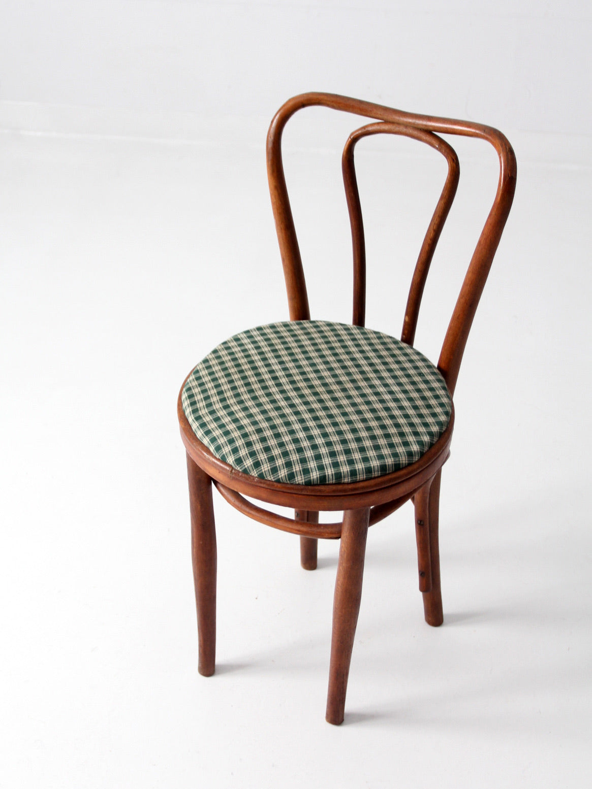 antique bentwood chair with upholstered seat