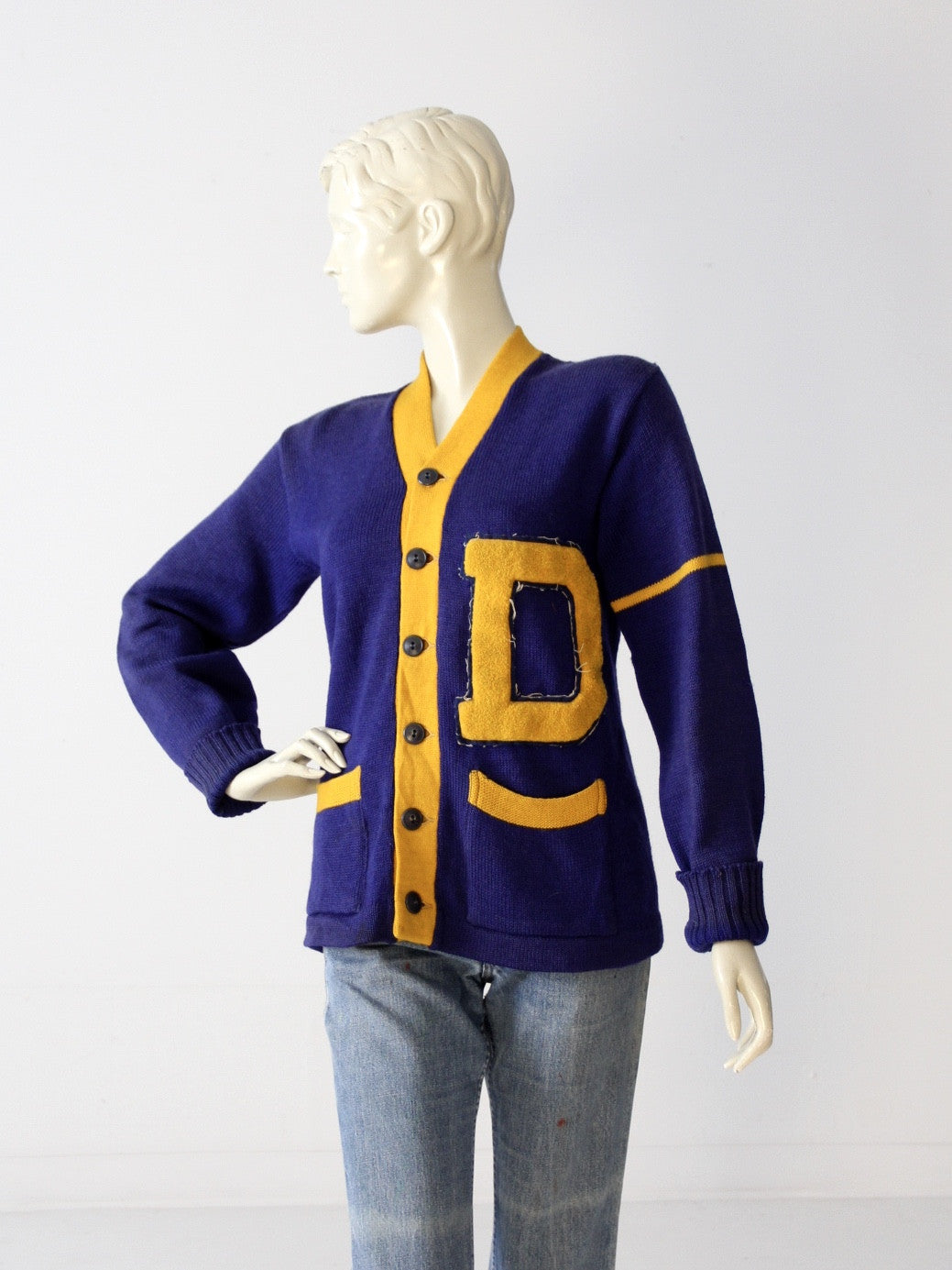 vintage 1950s school cheerleading cardigan sweater 86 Vintage