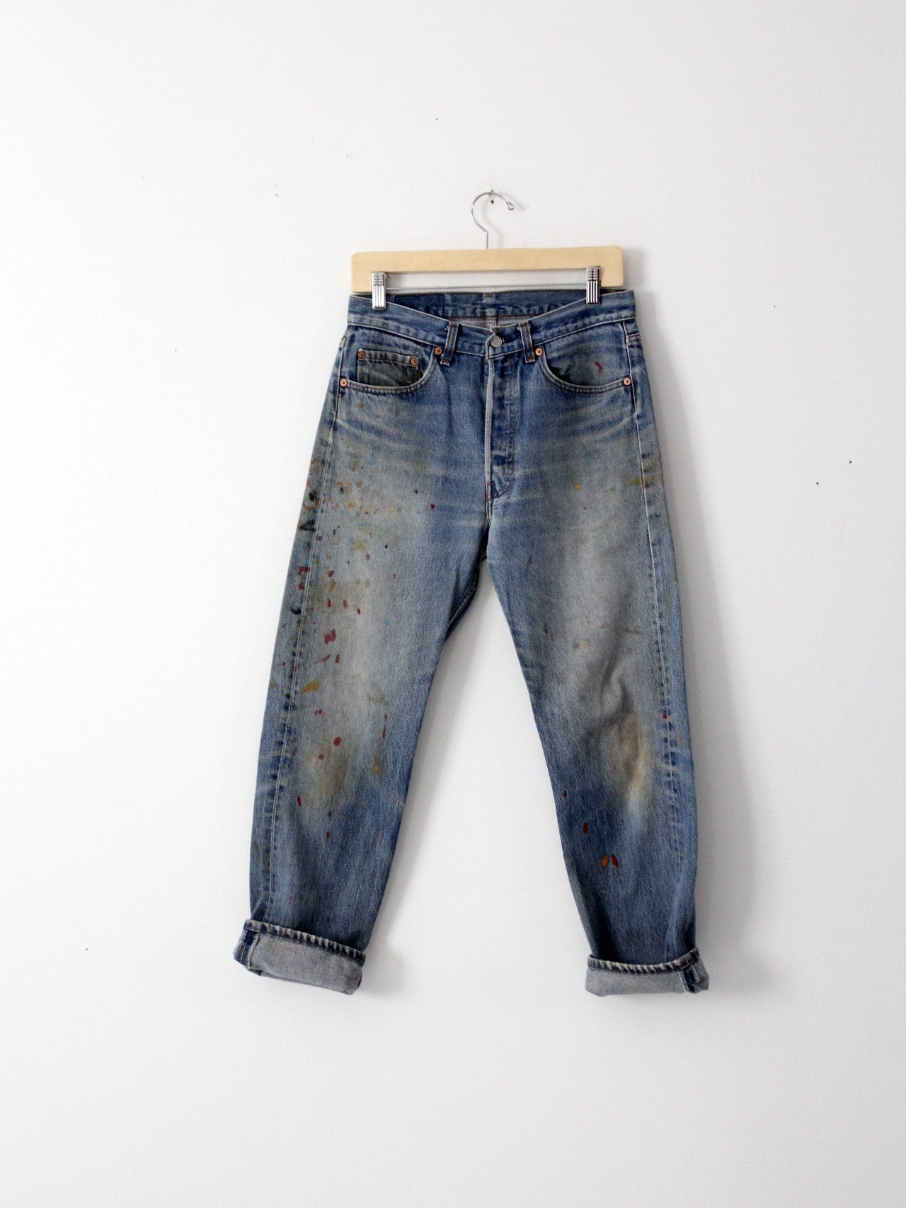 Levi paint splatter on sale jeans