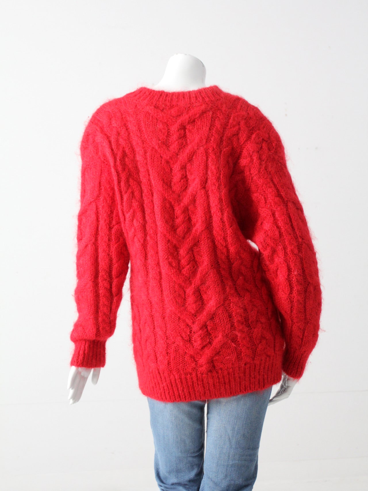 vintage mohair cable knitting sweater