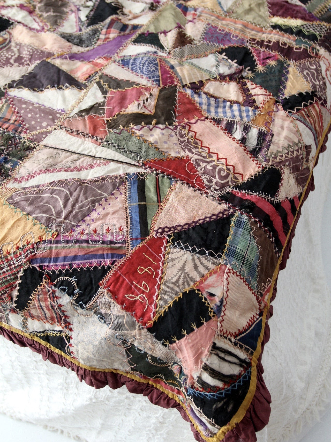 Antique Crazy outlets Quilt