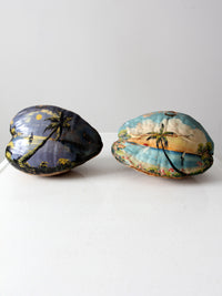 vintage hand painted coconuts Florida souvenir pair