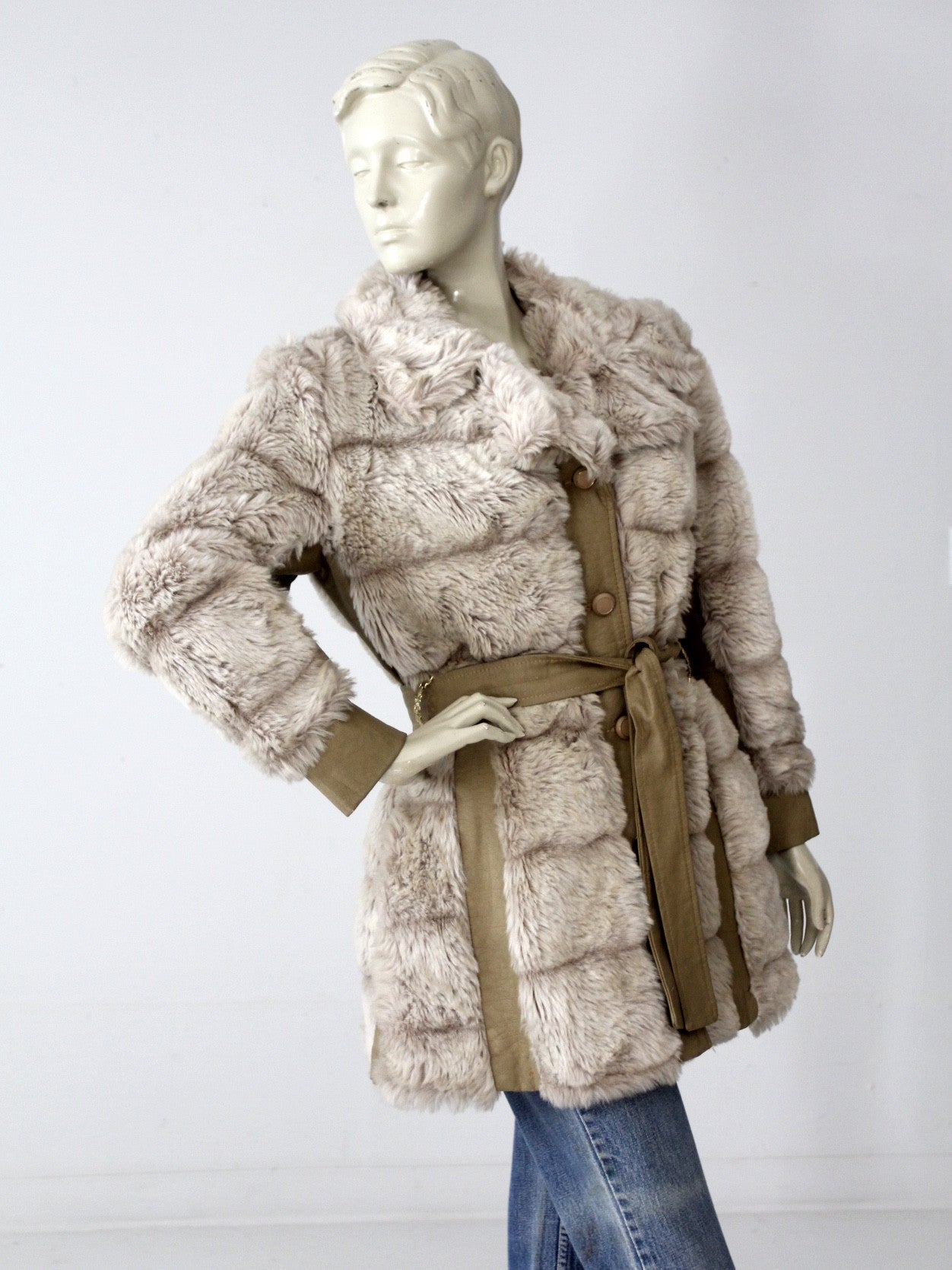 vintage 70s faux fur belted coat – 86 Vintage