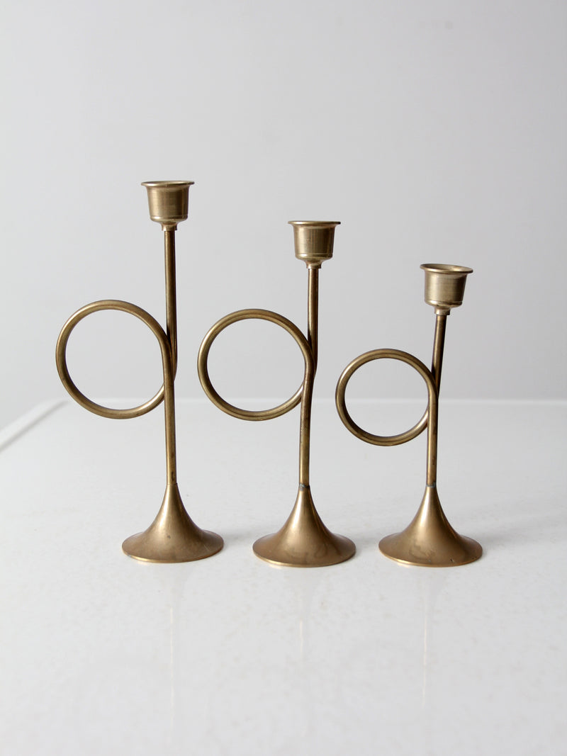 vintage candlestick holder set of 3