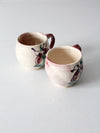 vintage studio pottery mugs pair