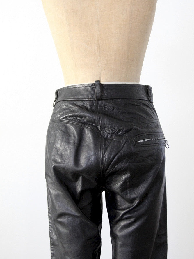 Men's Classic Style Leather Jeans
