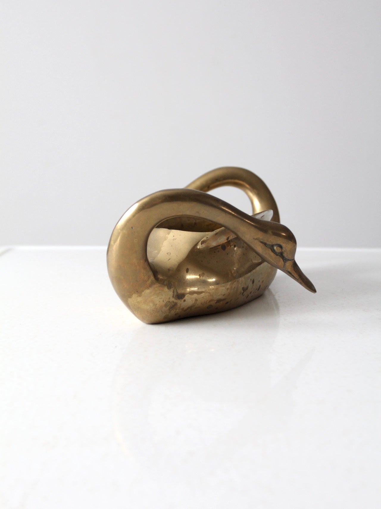 Mid Century Brass Swan fashion Planter