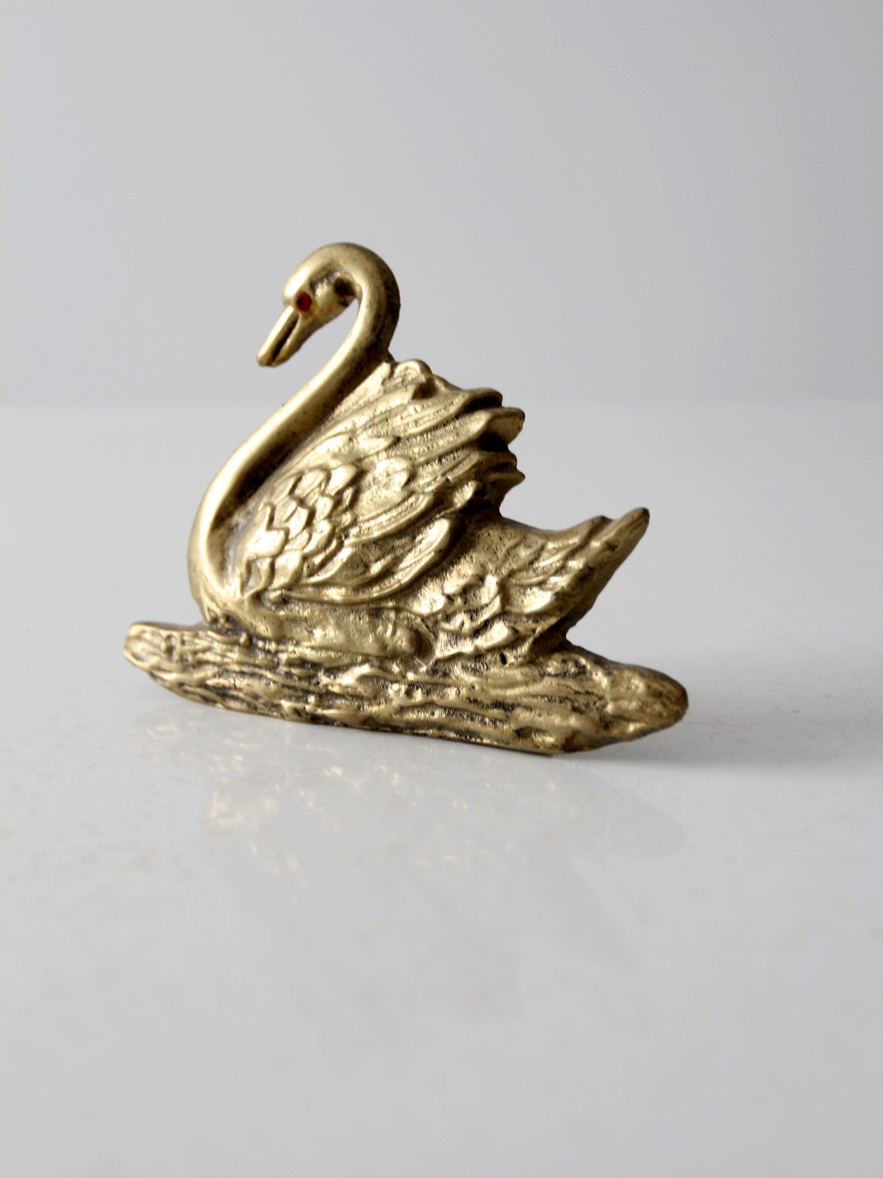 mid-century large brass swan pair – 86 Vintage