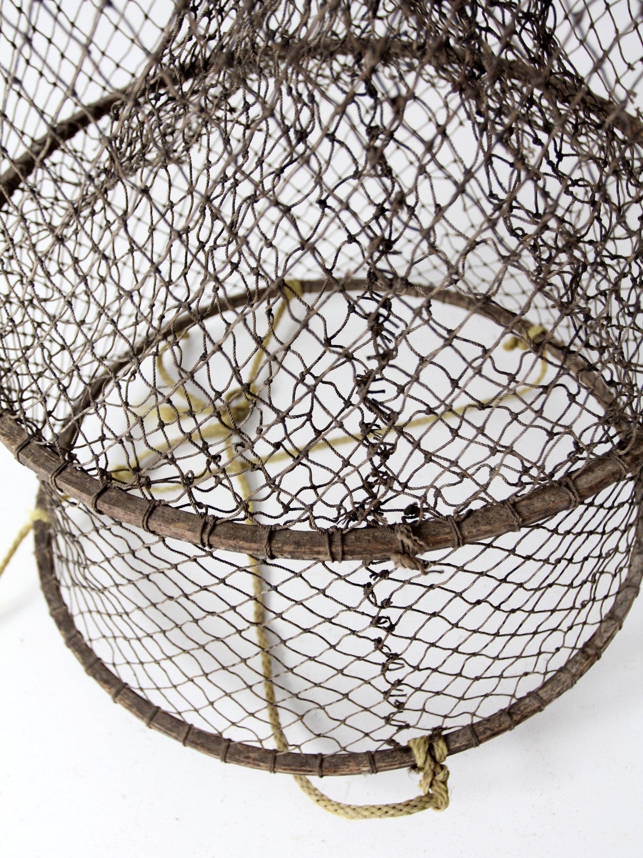 14' x 3' Authentic Used Commercial Fishing Netting Vintage Fish tan net