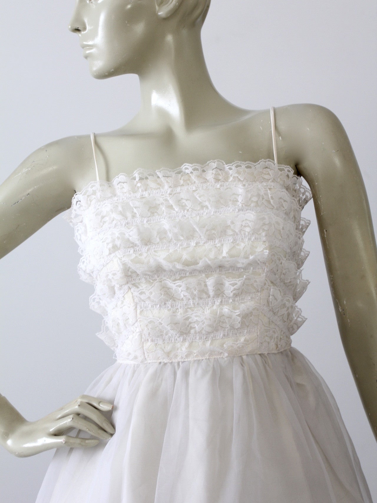Saks Fifth Avenue, Dresses, Vintage Saks Fifth Avenue Couture Strapless  White Lace Mini Dress Flower Girl