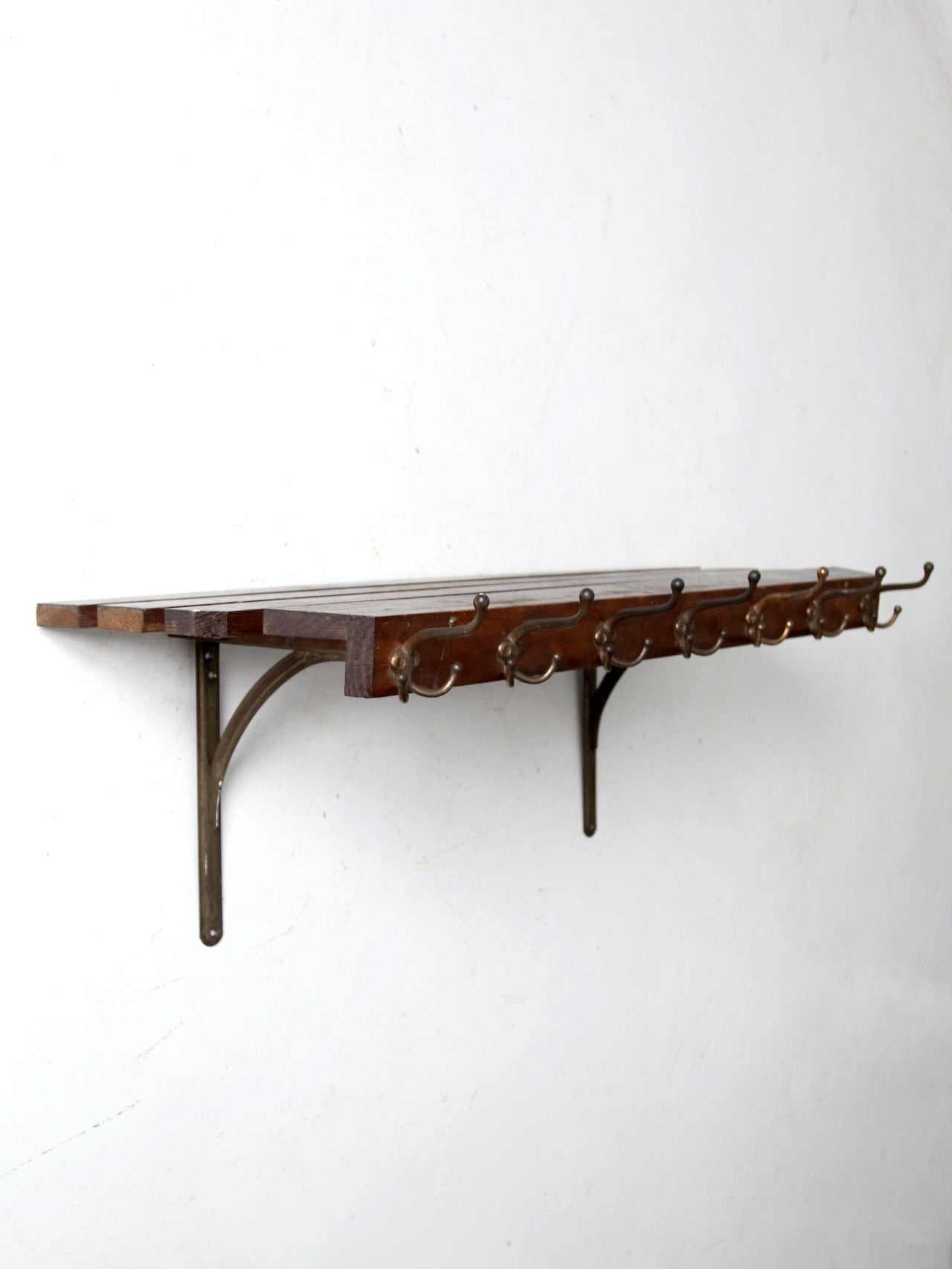 Vintage coat discount rack with shelf